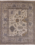 Ivory Turkish Oushak Handmade Wool Area Rug - 8' 2" X 9' 11" - Golden Nile