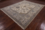 Ivory Turkish Oushak Handmade Wool Area Rug - 8' 2" X 9' 11" - Golden Nile