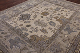 Ivory Turkish Oushak Handmade Wool Area Rug - 8' 2" X 9' 11" - Golden Nile
