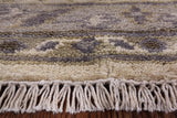 Ivory Turkish Oushak Handmade Wool Area Rug - 8' 2" X 9' 11" - Golden Nile