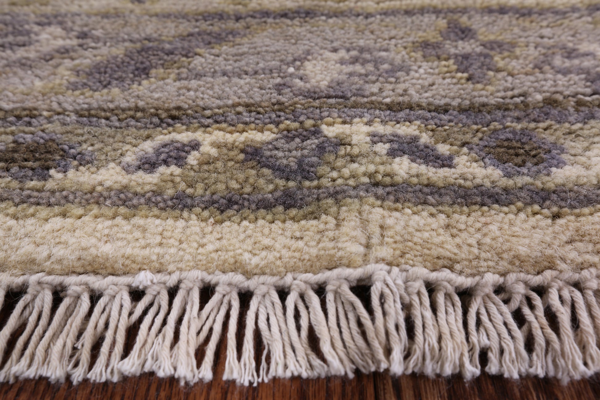 Ivory Turkish Oushak Handmade Wool Area Rug - 8' 2" X 9' 11" - Golden Nile