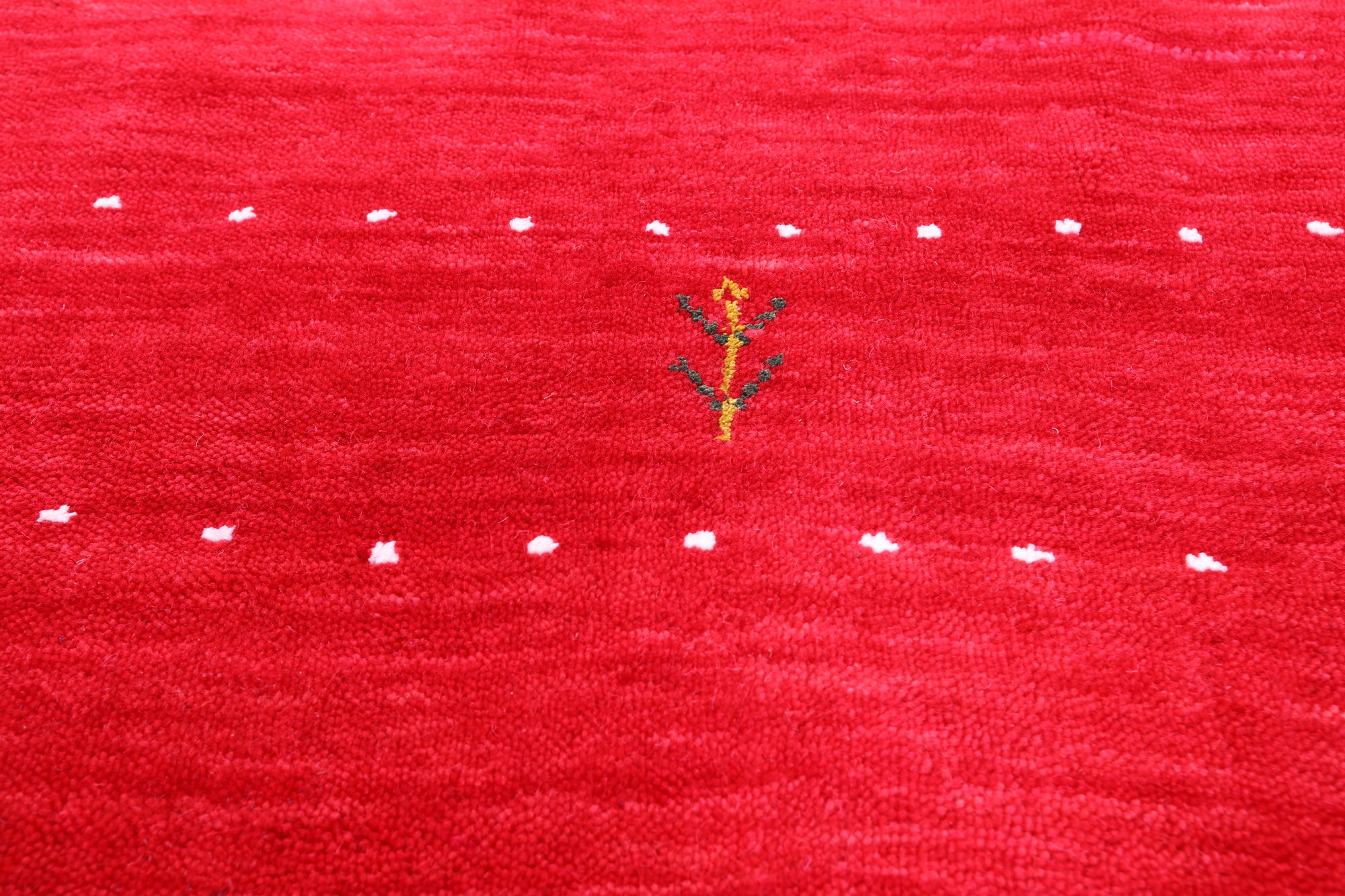 Red Round Persian Gabbeh Hand Knotted Wool Rug - 10' 0" X 10' 0" - Golden Nile