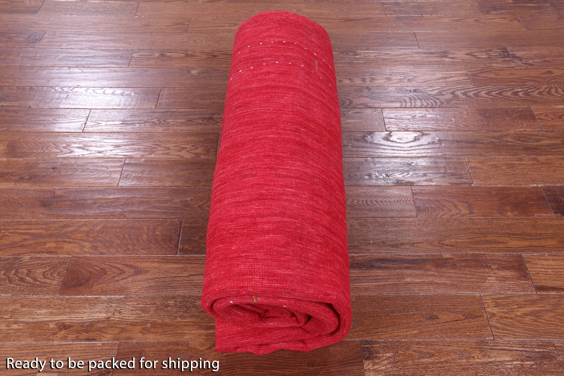 Red Round Persian Gabbeh Hand Knotted Wool Rug - 10' 0" X 10' 0" - Golden Nile
