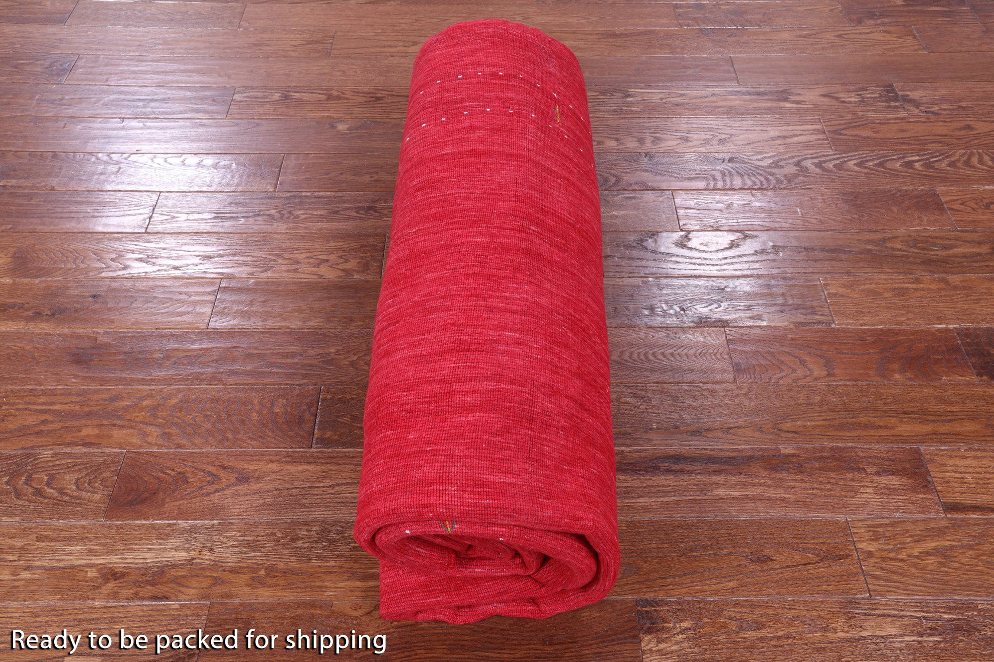 Red Round Persian Gabbeh Hand Knotted Wool Rug - 10' 0" X 10' 0" - Golden Nile