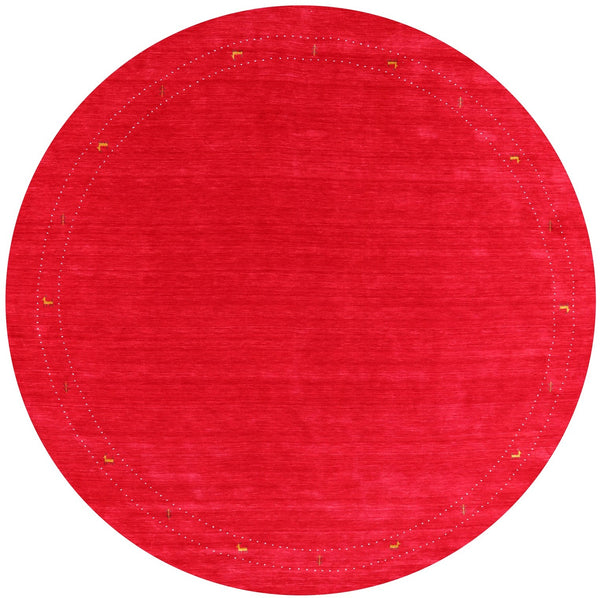 Red Round Persian Gabbeh Hand Knotted Wool Rug - 10' 0" X 10' 0" - Golden Nile