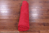 Red Round Persian Gabbeh Hand Knotted Wool Rug - 8' 0" X 8' 0" - Golden Nile
