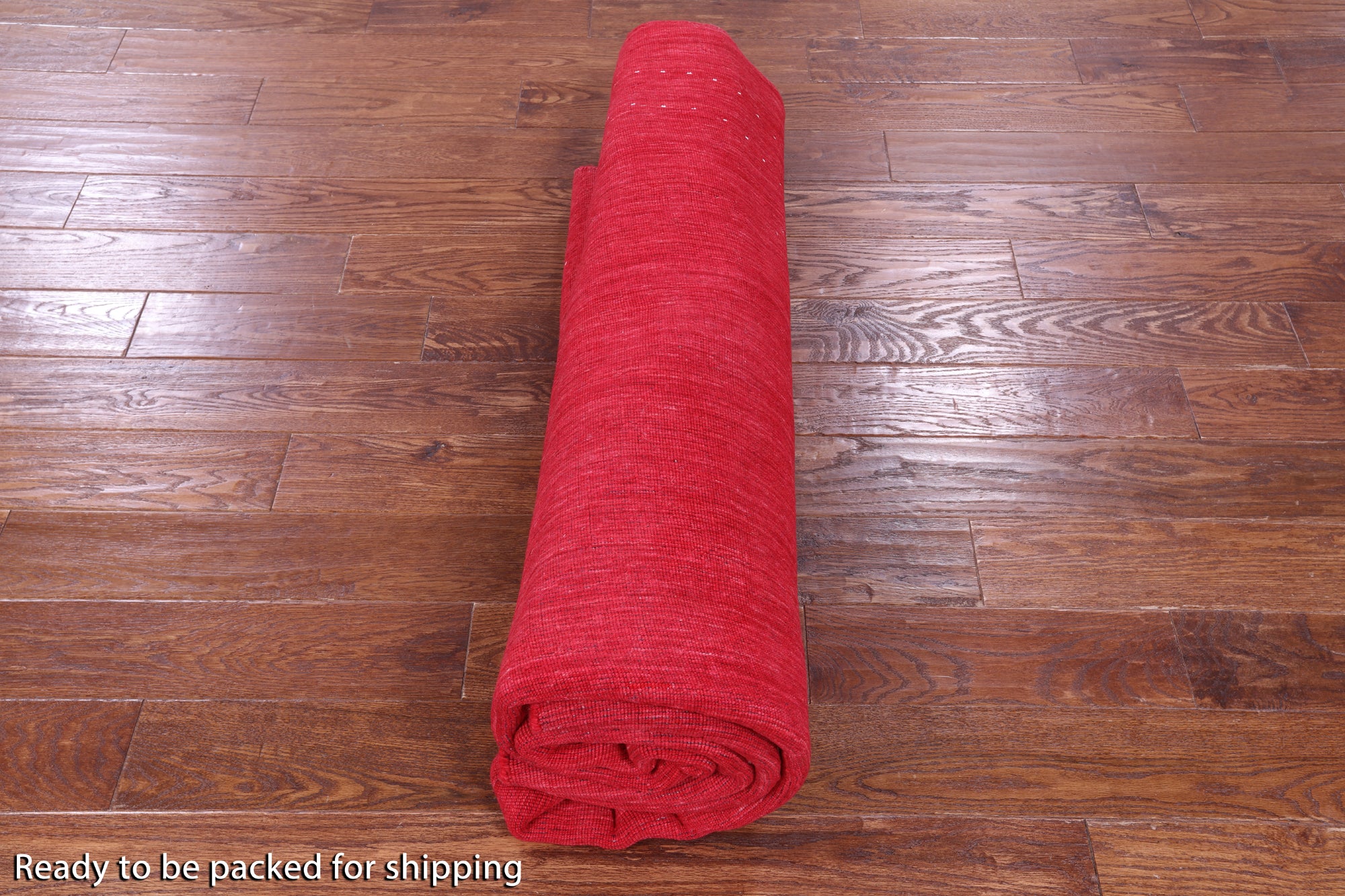 Red Round Persian Gabbeh Hand Knotted Wool Rug - 8' 0" X 8' 0" - Golden Nile