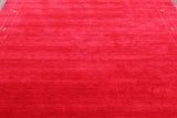 Red Square Persian Gabbeh Handmade Wool Rug - 8' 0" X 8' 0" - Golden Nile