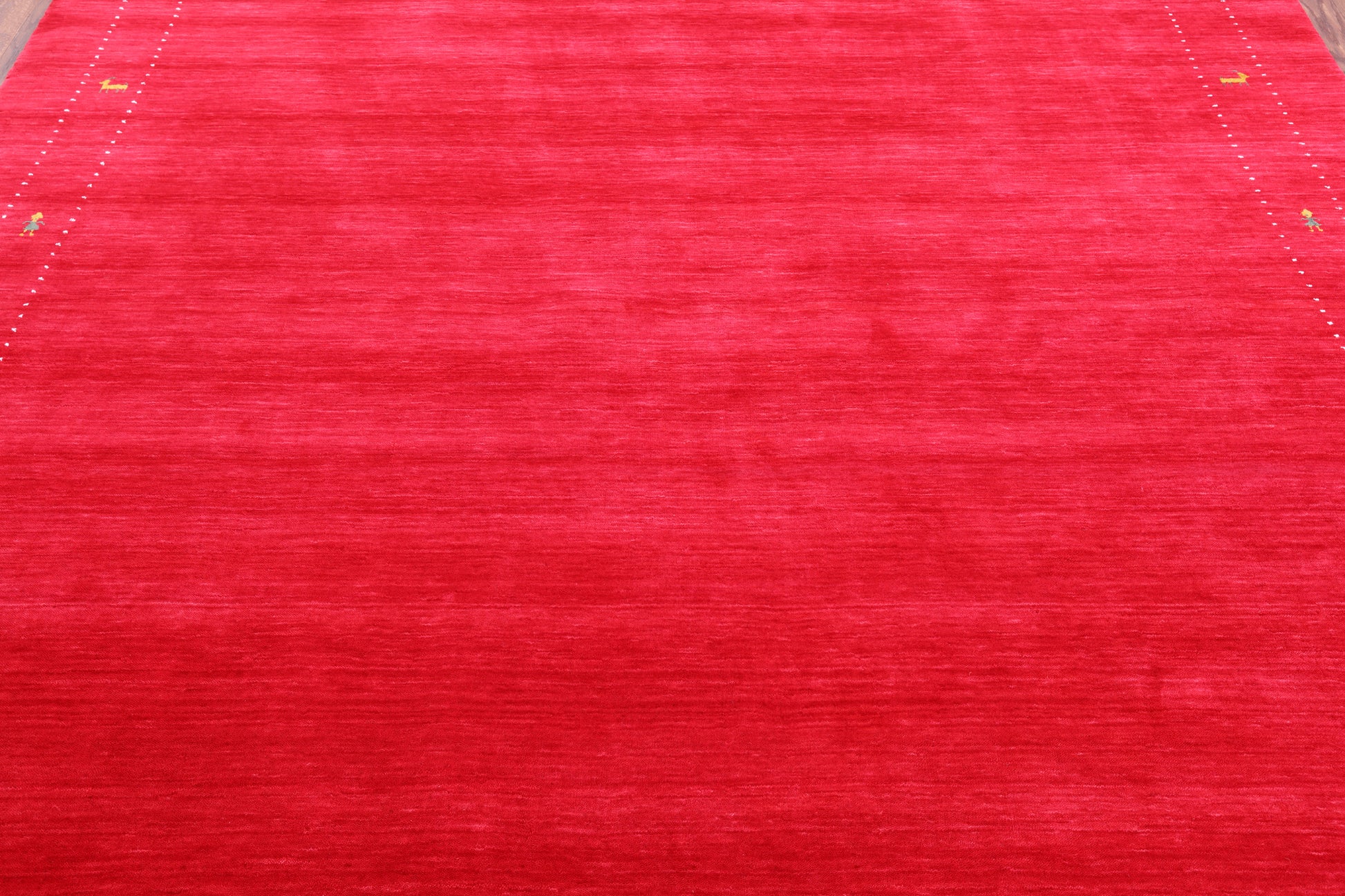 Red Square Persian Gabbeh Handmade Wool Rug - 8' 0" X 8' 0" - Golden Nile
