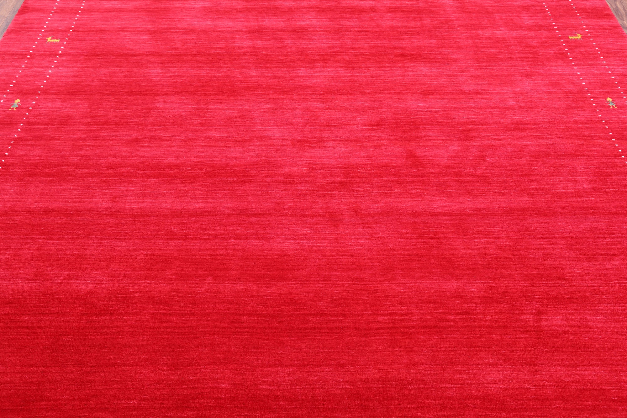 Red Square Persian Gabbeh Handmade Wool Rug - 8' 0" X 8' 0" - Golden Nile
