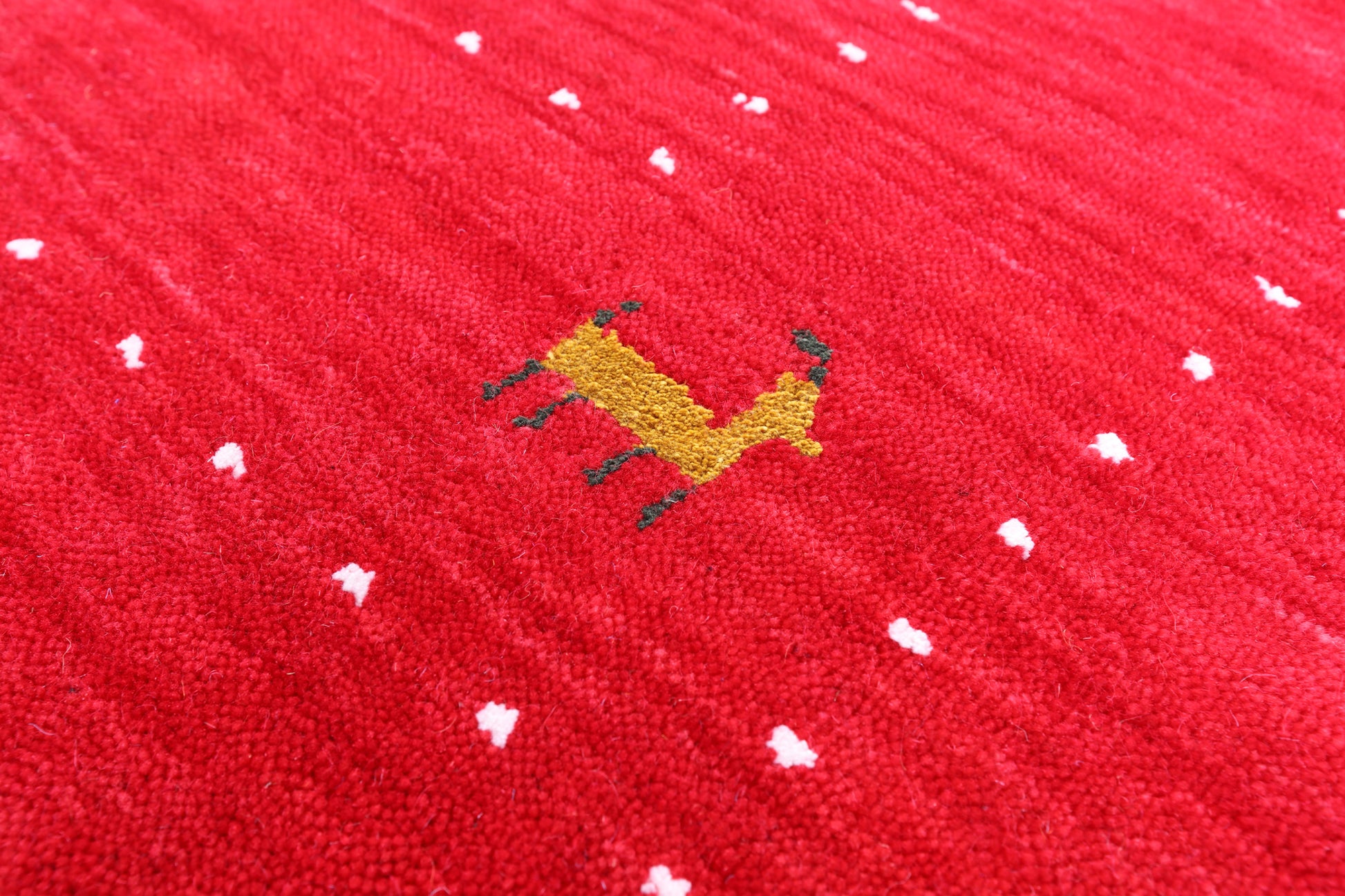 Red Square Persian Gabbeh Handmade Wool Rug - 8' 0" X 8' 0" - Golden Nile