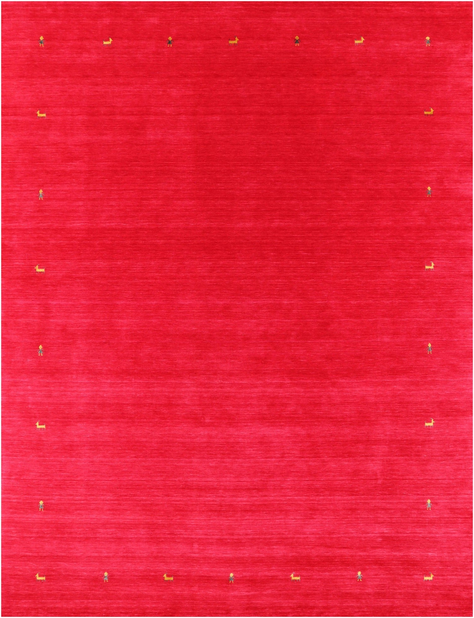 Red Persian Gabbeh Hand Knotted Wool Rug - 9' 0" X 12' 0" - Golden Nile