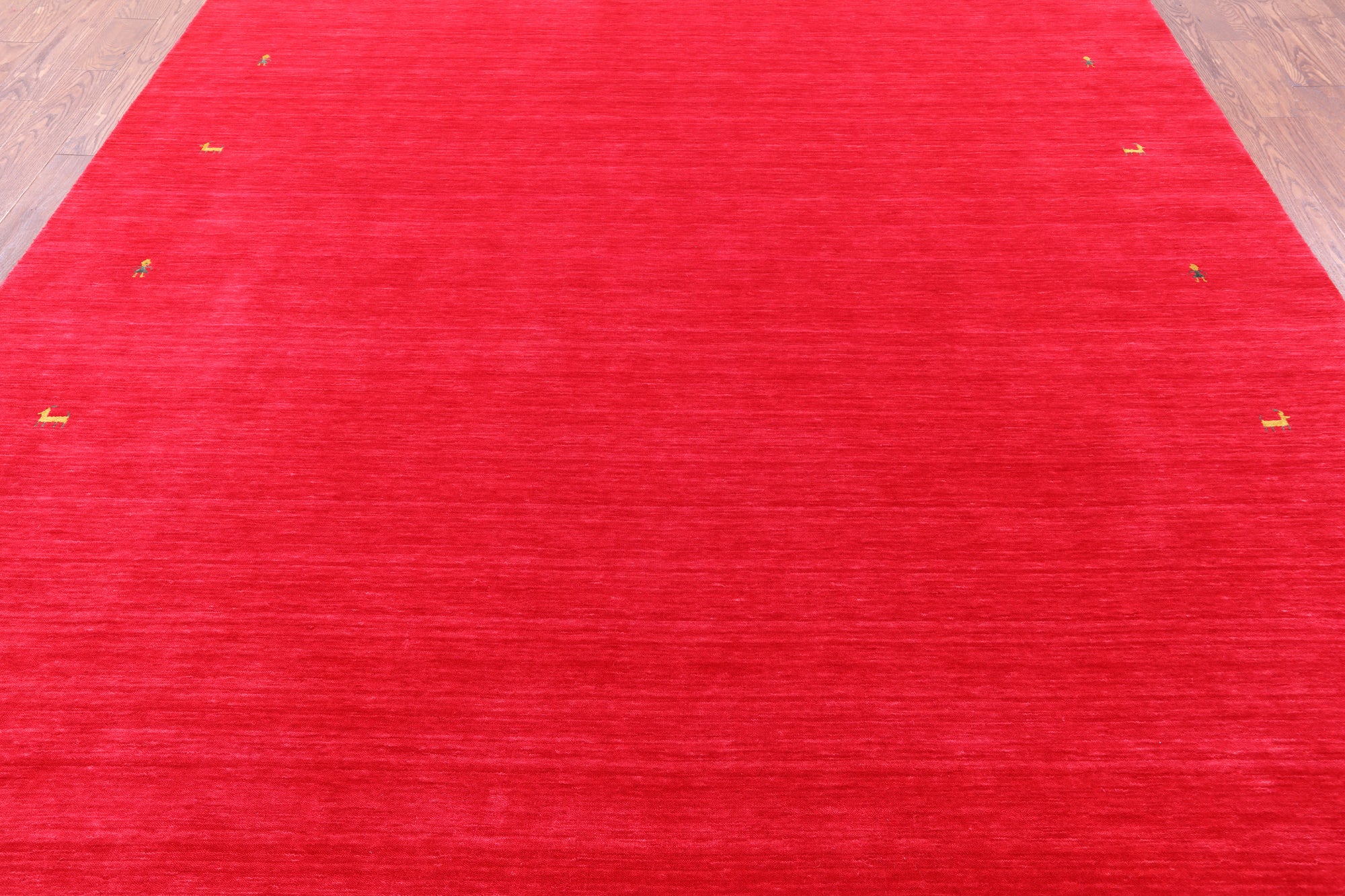 Red Persian Gabbeh Hand Knotted Wool Rug - 9' 0" X 12' 0" - Golden Nile