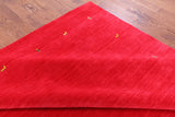 Red Persian Gabbeh Hand Knotted Wool Rug - 9' 0" X 12' 0" - Golden Nile