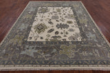 Ivory Turkish Oushak Hand Knotted Wool Area Rug - 8' 2" X 10' 0" - Golden Nile