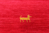Red Square Persian Gabbeh Hand Knotted Wool Rug - 10' 0" X 10' 0" - Golden Nile
