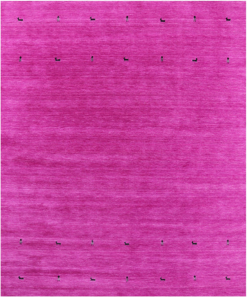 Pink Persian Gabbeh Hand Knotted Wool Rug - 8' 0" X 10' 0" - Golden Nile