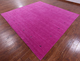 Pink Square Persian Gabbeh Handmade Wool Rug - 10' 0" X 10' 0" - Golden Nile