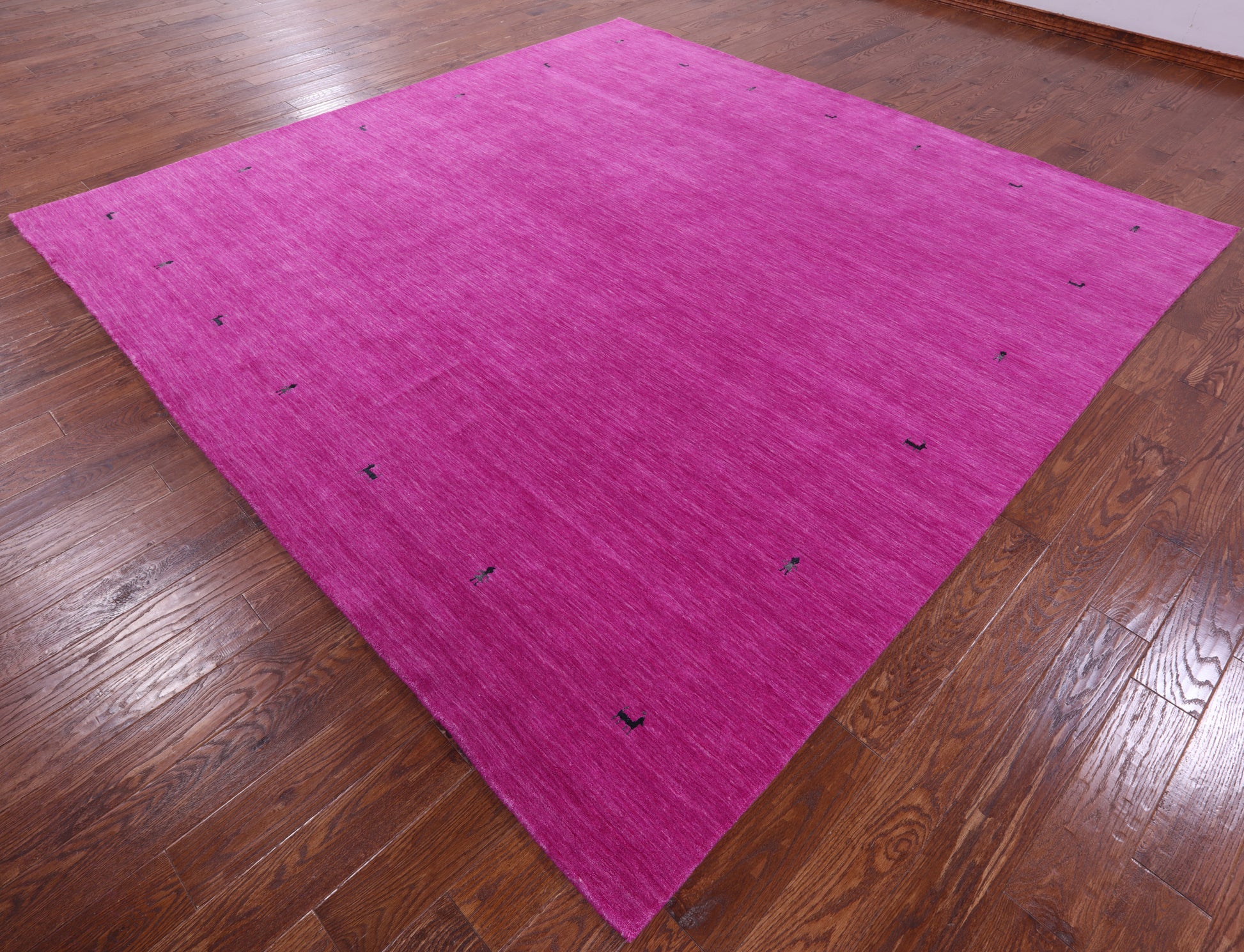 Pink Square Persian Gabbeh Handmade Wool Rug - 10' 0" X 10' 0" - Golden Nile