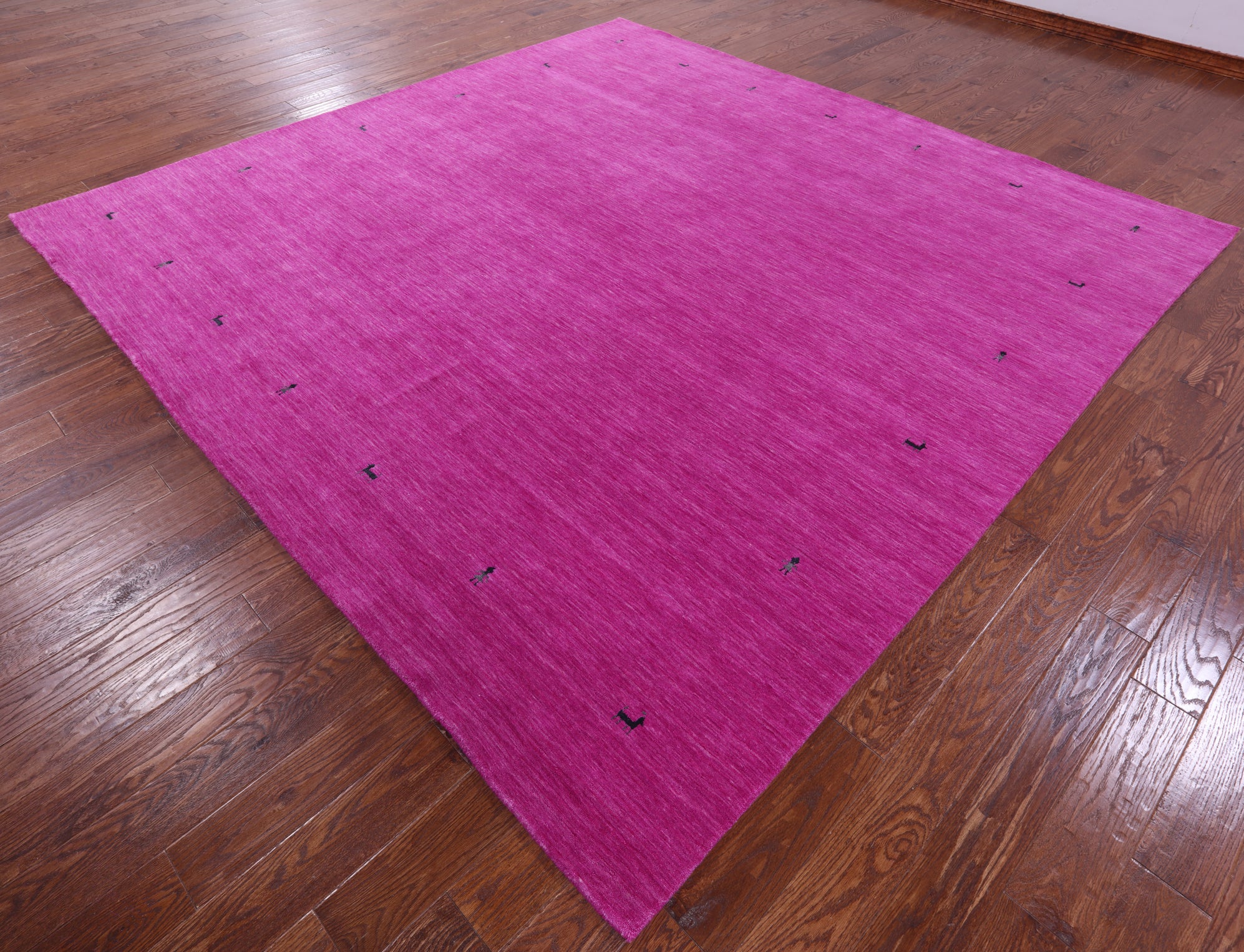 Pink Square Persian Gabbeh Handmade Wool Rug - 10' 0" X 10' 0" - Golden Nile