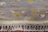 Ivory Turkish Oushak Hand Knotted Wool Area Rug - 8' 2" X 9' 10" - Golden Nile