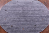 Grey Round Persian Gabbeh Hand Knotted Wool Rug - 6' 0" X 6' 0" - Golden Nile