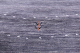 Grey Round Persian Gabbeh Hand Knotted Wool Rug - 6' 0" X 6' 0" - Golden Nile