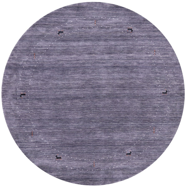 Grey Round Persian Gabbeh Hand Knotted Wool Rug - 6' 0" X 6' 0" - Golden Nile