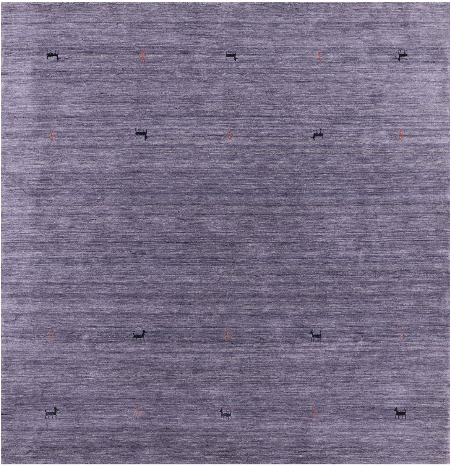 Grey Square Persian Gabbeh Handmade Wool Rug - 6' 0" X 6' 0" - Golden Nile