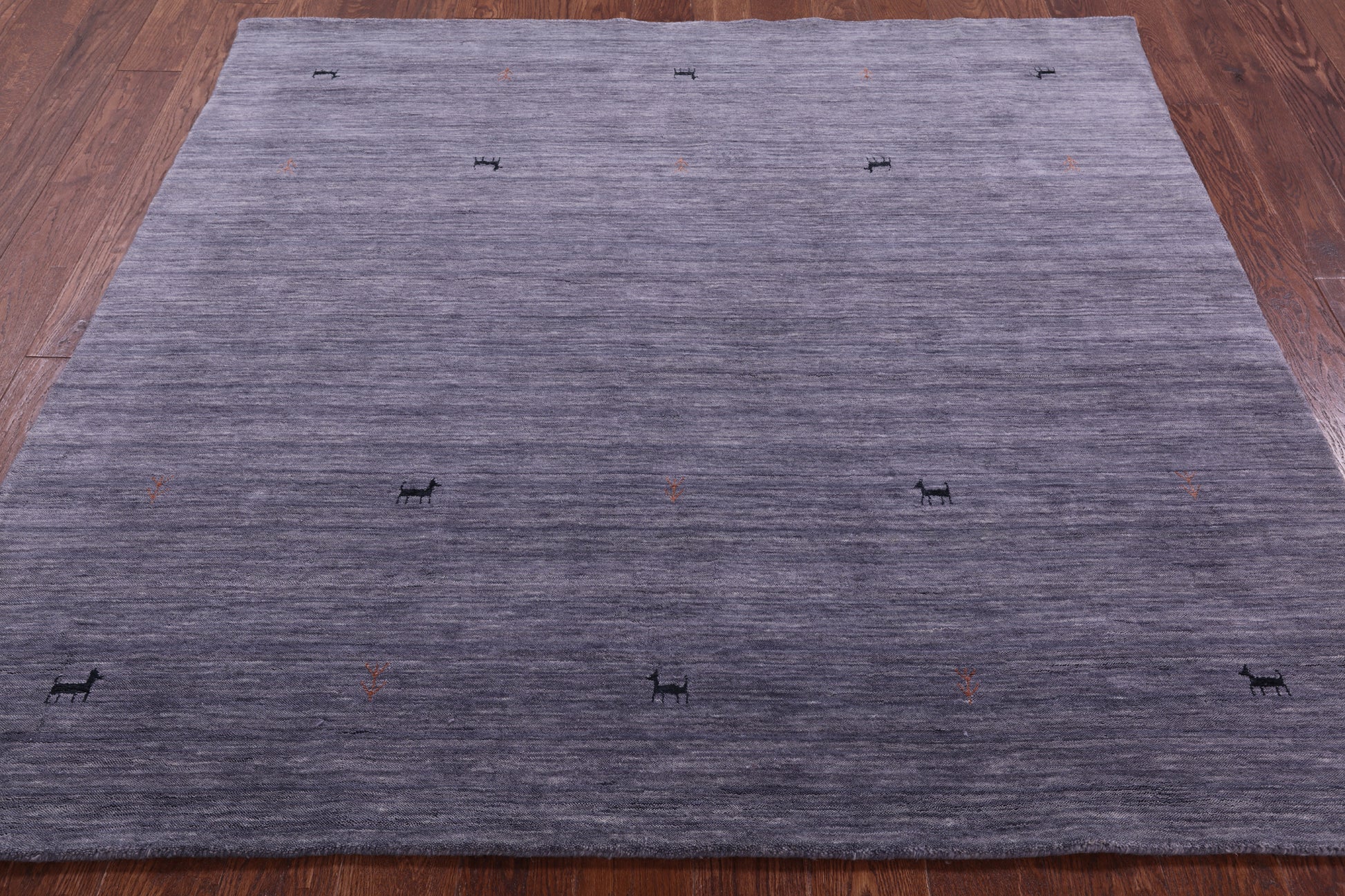 Grey Square Persian Gabbeh Handmade Wool Rug - 6' 0" X 6' 0" - Golden Nile