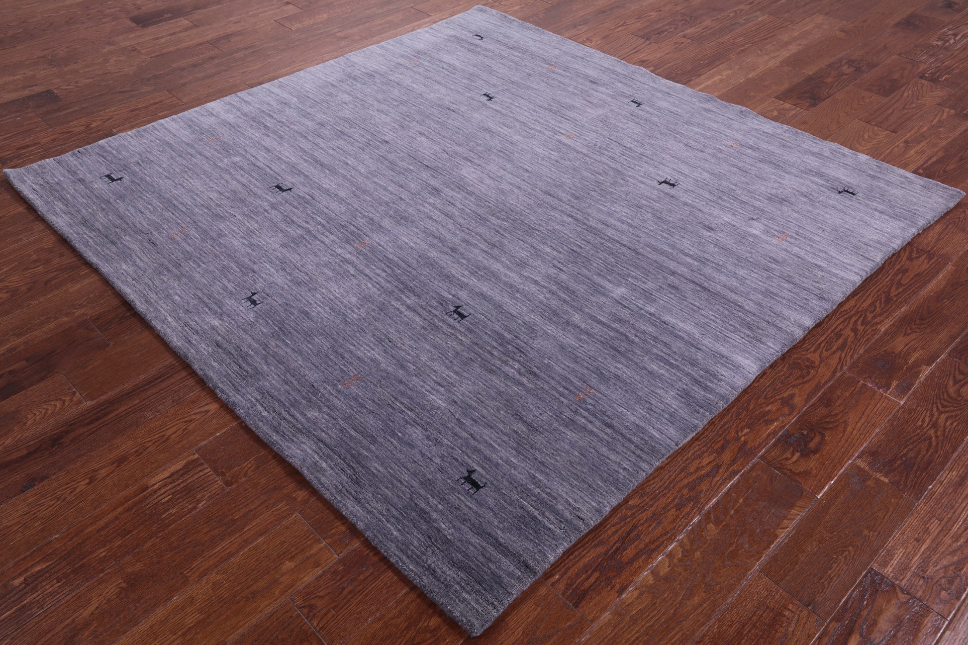 Grey Square Persian Gabbeh Handmade Wool Rug - 6' 0" X 6' 0" - Golden Nile