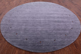 Grey Round Persian Gabbeh Hand Knotted Wool Rug - 10' 0" X 10' 0" - Golden Nile