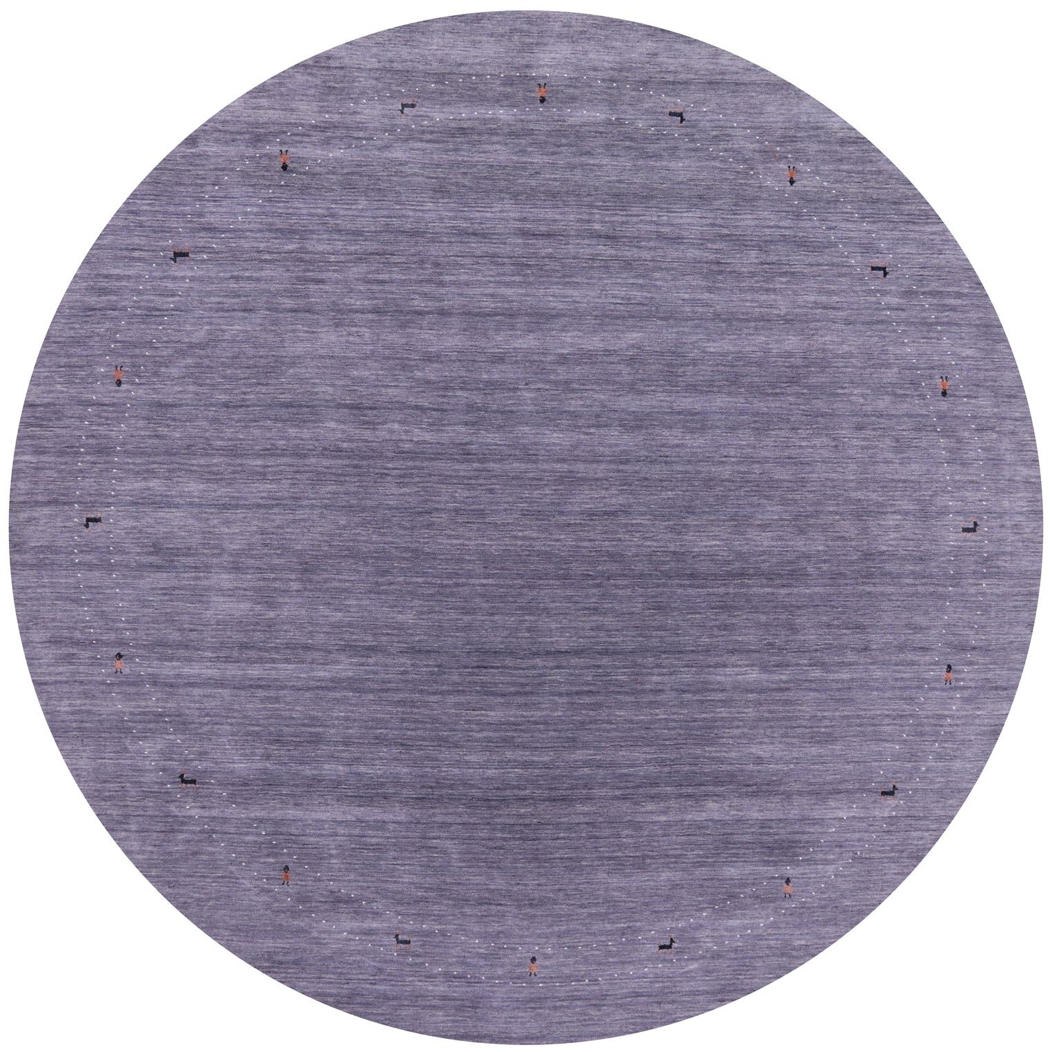 Grey Round Persian Gabbeh Hand Knotted Wool Rug - 10' 0" X 10' 0" - Golden Nile