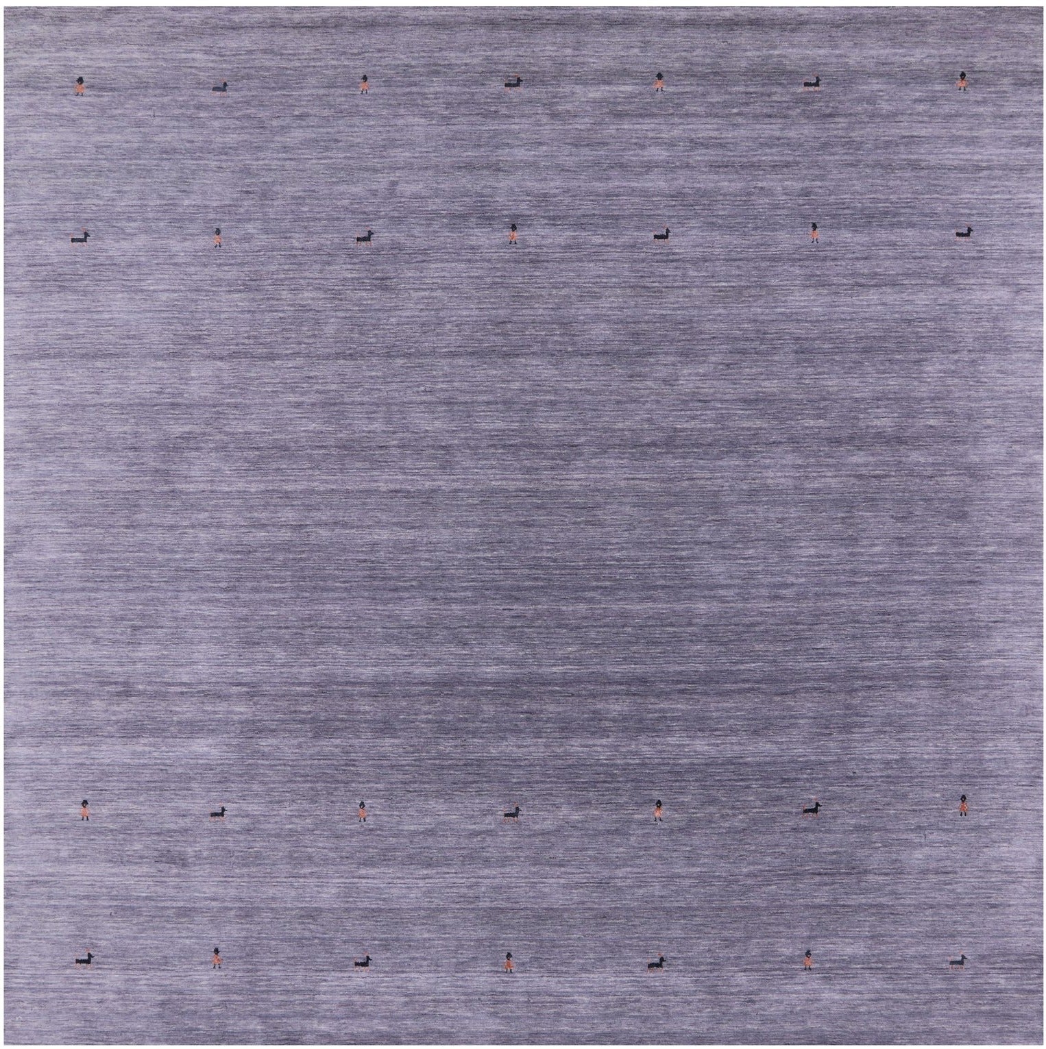 Grey Square Persian Gabbeh Hand Knotted Wool Rug - 10' 0" X 10' 0" - Golden Nile