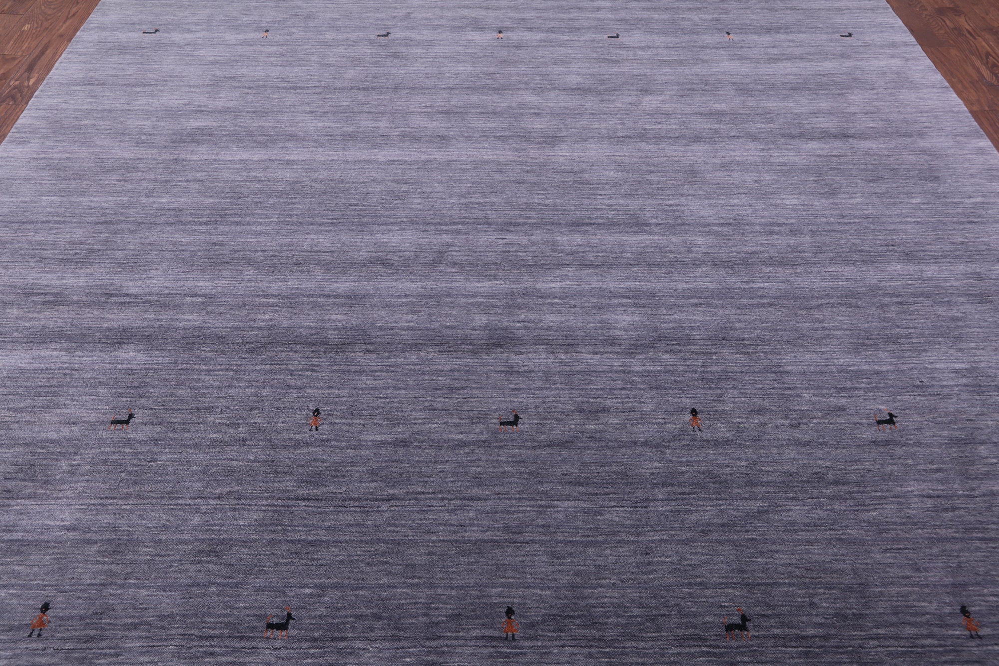 Grey Square Persian Gabbeh Hand Knotted Wool Rug - 10' 0" X 10' 0" - Golden Nile