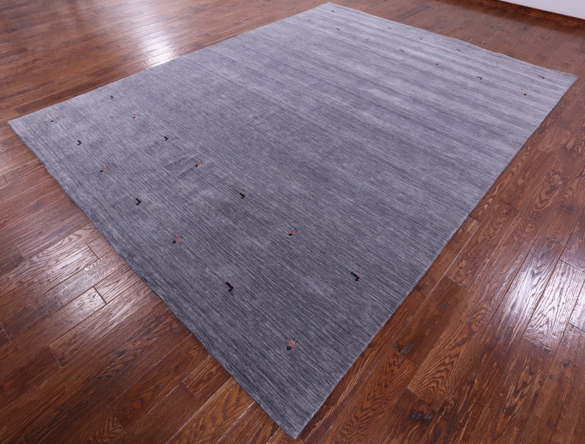 Grey Persian Gabbeh Hand Knotted Wool Rug - 9' 0" X 12' 0" - Golden Nile