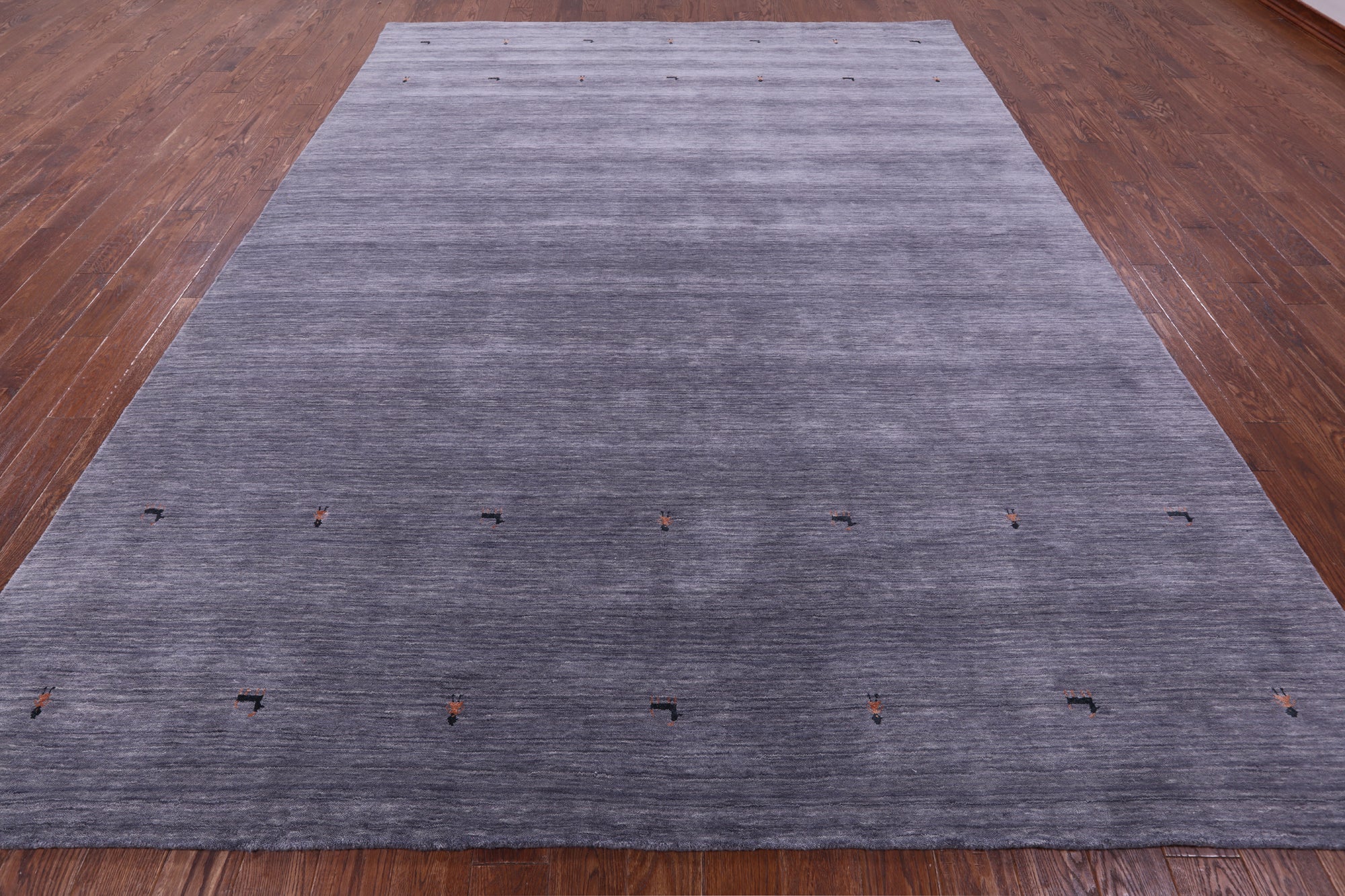 Grey Persian Gabbeh Hand Knotted Wool Rug - 9' 0" X 12' 0" - Golden Nile