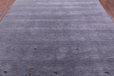 Grey Persian Gabbeh Hand Knotted Wool Rug - 9' 0" X 12' 0" - Golden Nile
