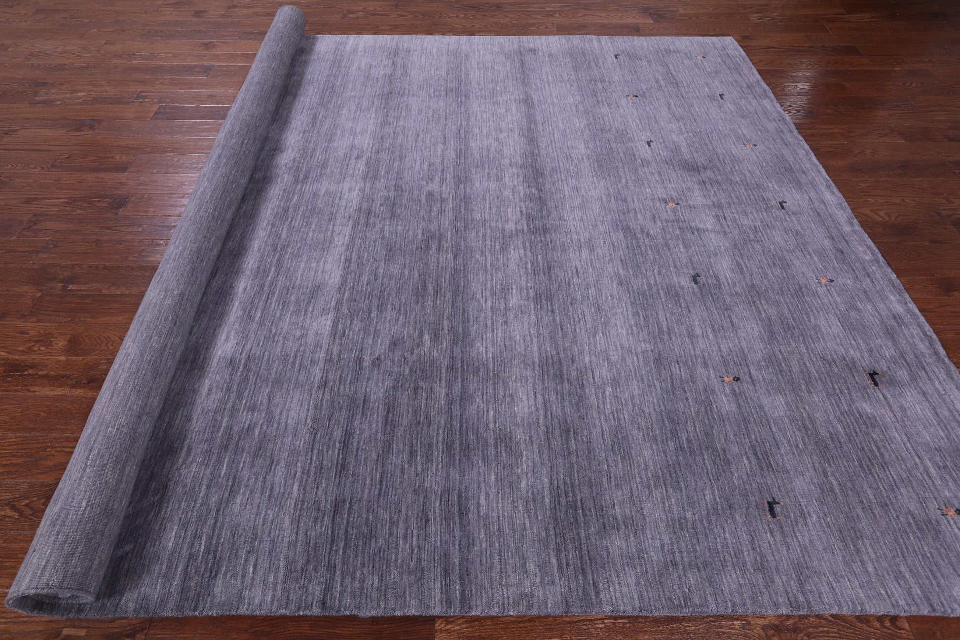 Grey Persian Gabbeh Hand Knotted Wool Rug - 9' 0" X 12' 0" - Golden Nile