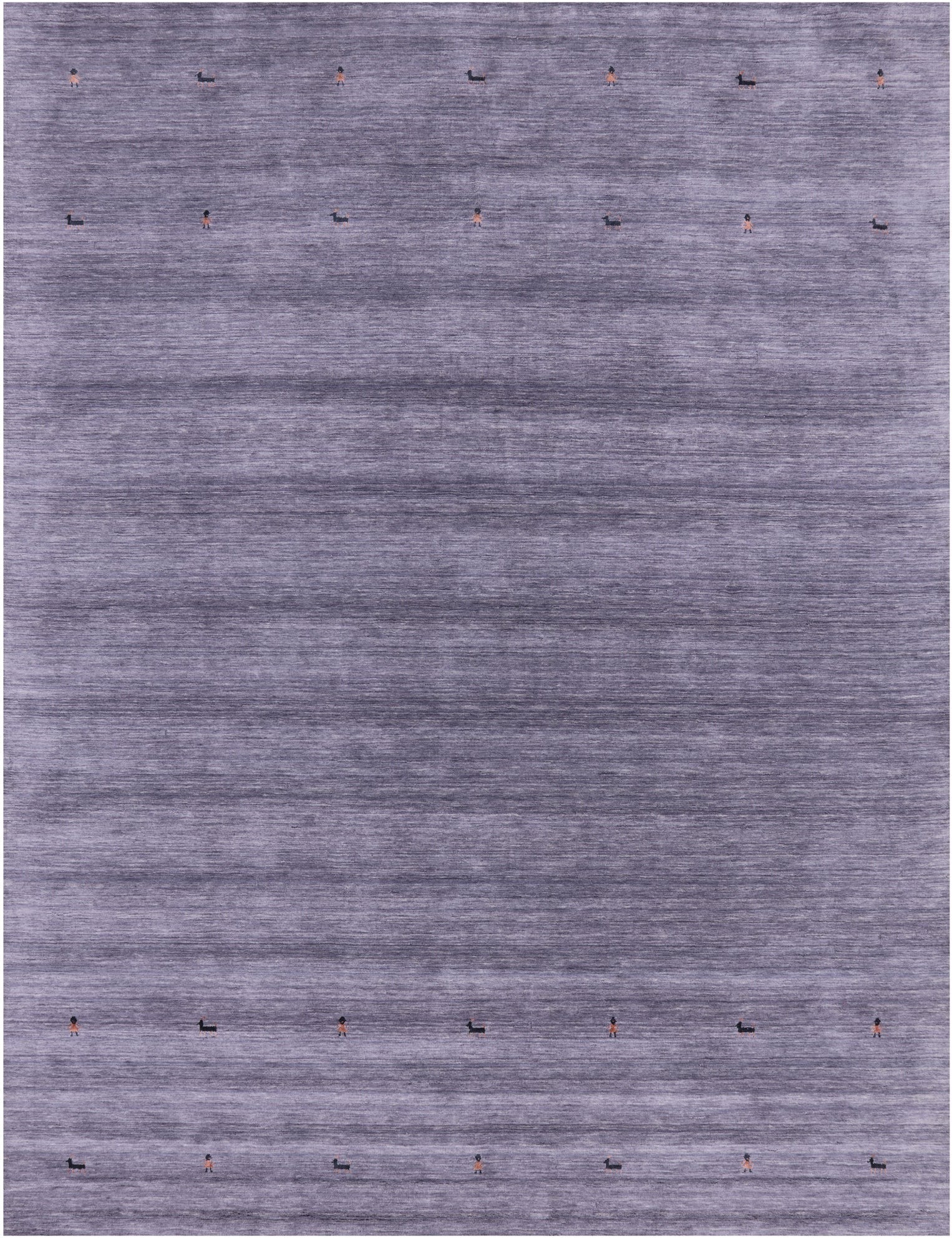 Grey Persian Gabbeh Hand Knotted Wool Rug - 9' 0" X 12' 0" - Golden Nile