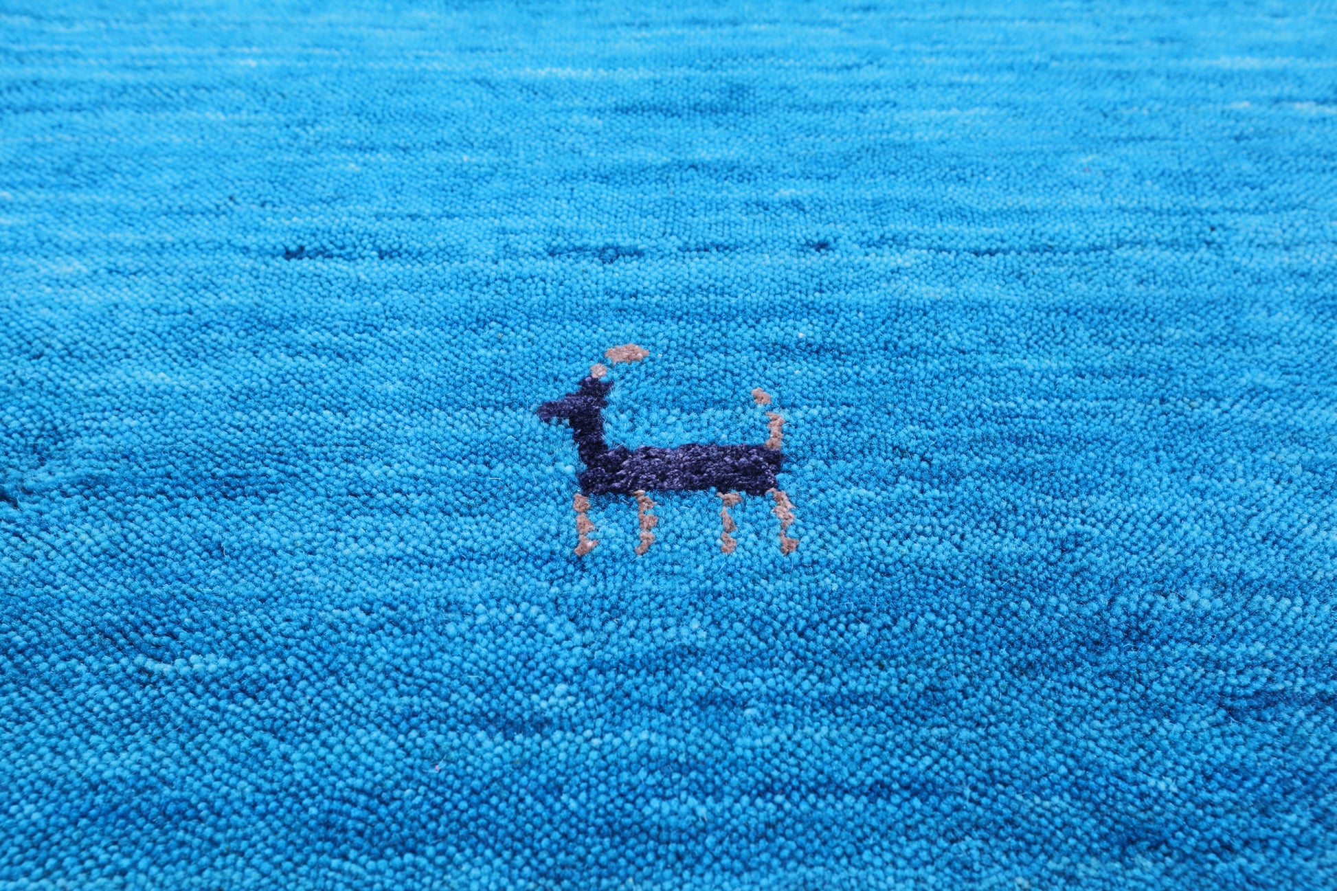 Blue Round Persian Gabbeh Handmade Wool Rug - 8' 0" X 8' 0" - Golden Nile