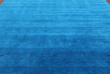 Blue Square Persian Gabbeh Hand Knotted Wool Rug - 10' 0" X 10' 0" - Golden Nile