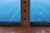 Blue Square Persian Gabbeh Hand Knotted Wool Rug - 10' 0" X 10' 0" - Golden Nile