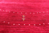 Red Round Persian Gabbeh Handmade Wool Rug - 6' 0" X 6' 0" - Golden Nile