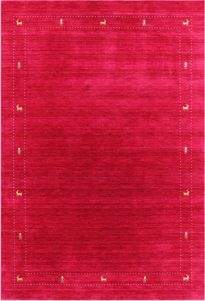 Red Persian Gabbeh Hand Knotted Wool Rug - 6' 0" X 9' 0" - Golden Nile