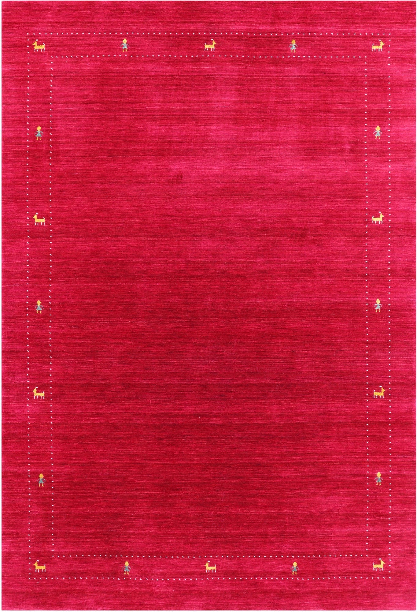 Red Persian Gabbeh Hand Knotted Wool Rug - 6' 0" X 9' 0" - Golden Nile