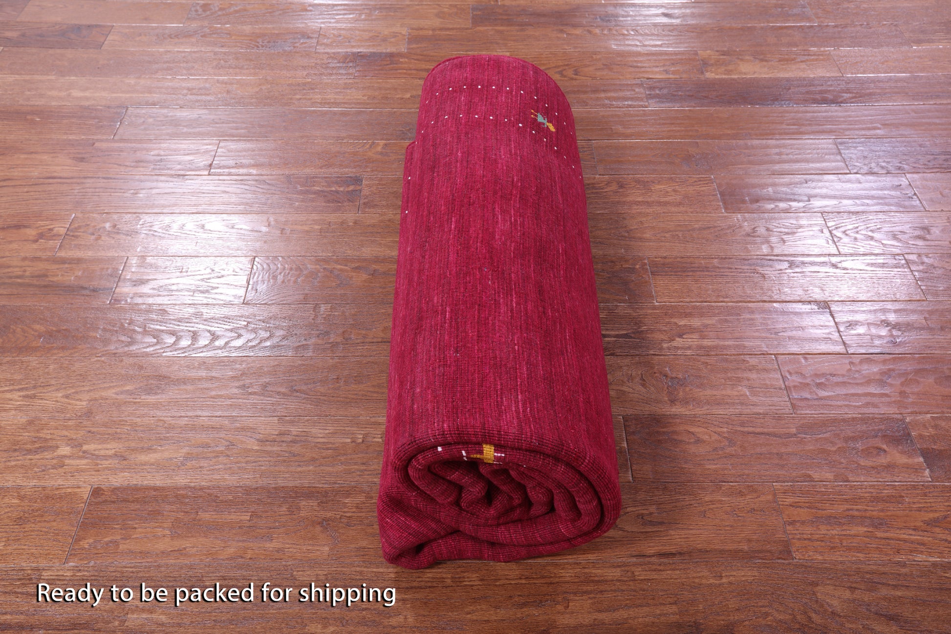 Red Persian Gabbeh Hand Knotted Wool Rug - 6' 0" X 9' 0" - Golden Nile