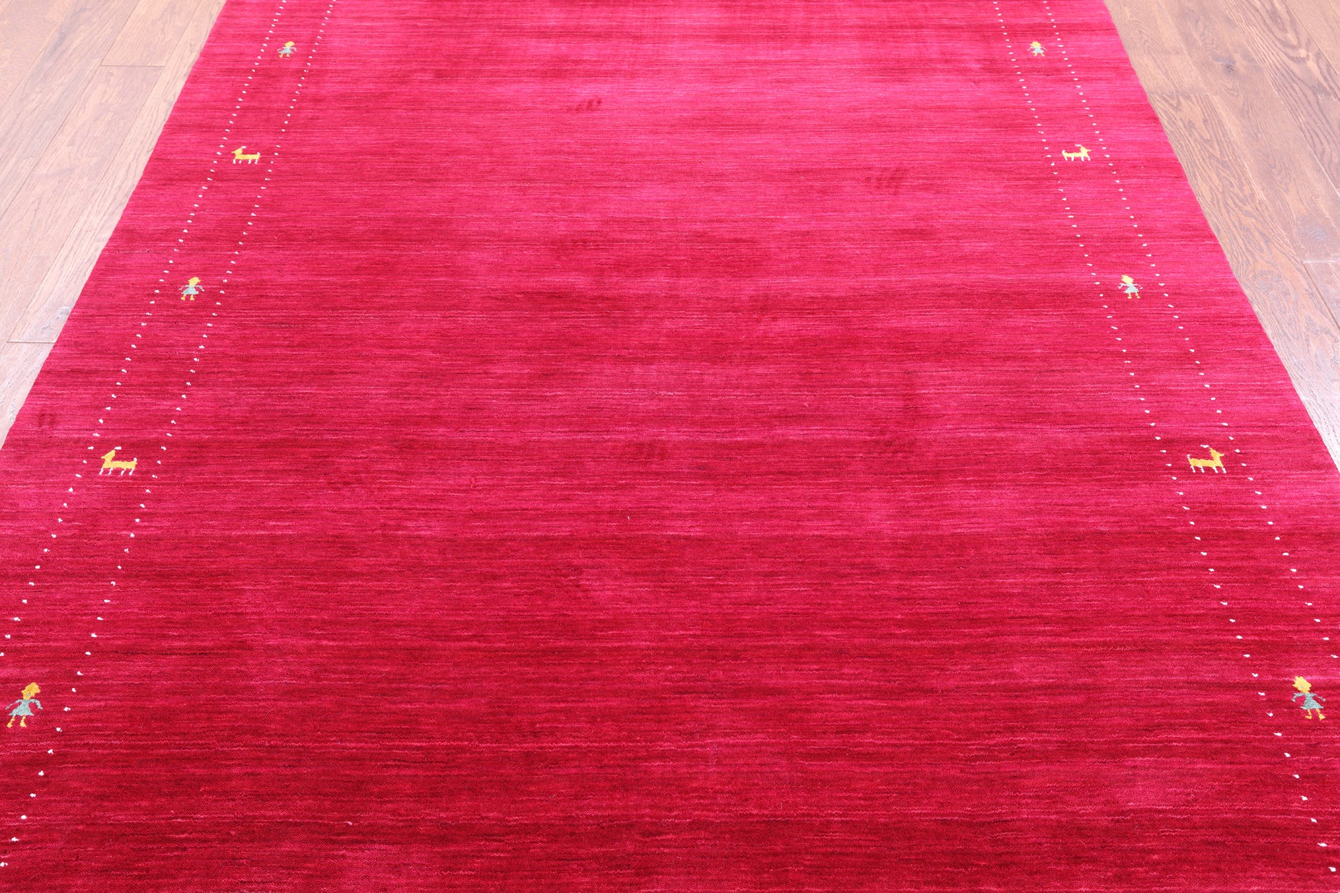 Red Persian Gabbeh Hand Knotted Wool Rug - 6' 0" X 9' 0" - Golden Nile
