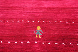 Red Persian Gabbeh Hand Knotted Wool Rug - 6' 0" X 9' 0" - Golden Nile