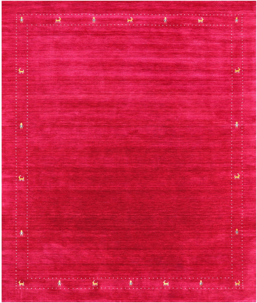 Red Persian Gabbeh Hand Knotted Wool Rug - 8' 0" X 10' 0" - Golden Nile